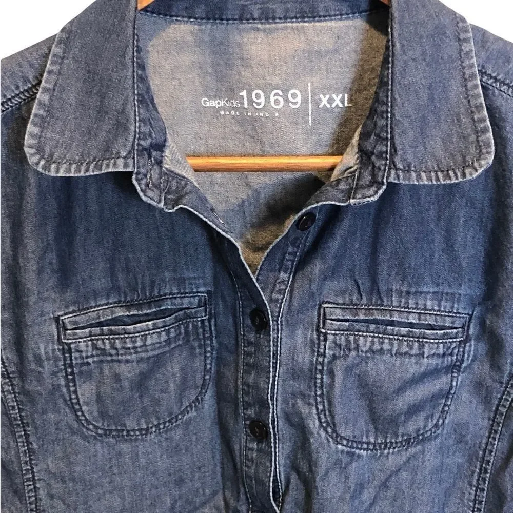 Gap‎ 1969 Girl's Long Sleeved Alexa Casual Streetwear Denim Dress Size XXL